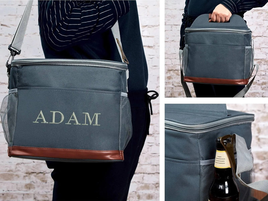 Monogrammed Insulated Cooler Bag Personalized Beer Cooler Bag