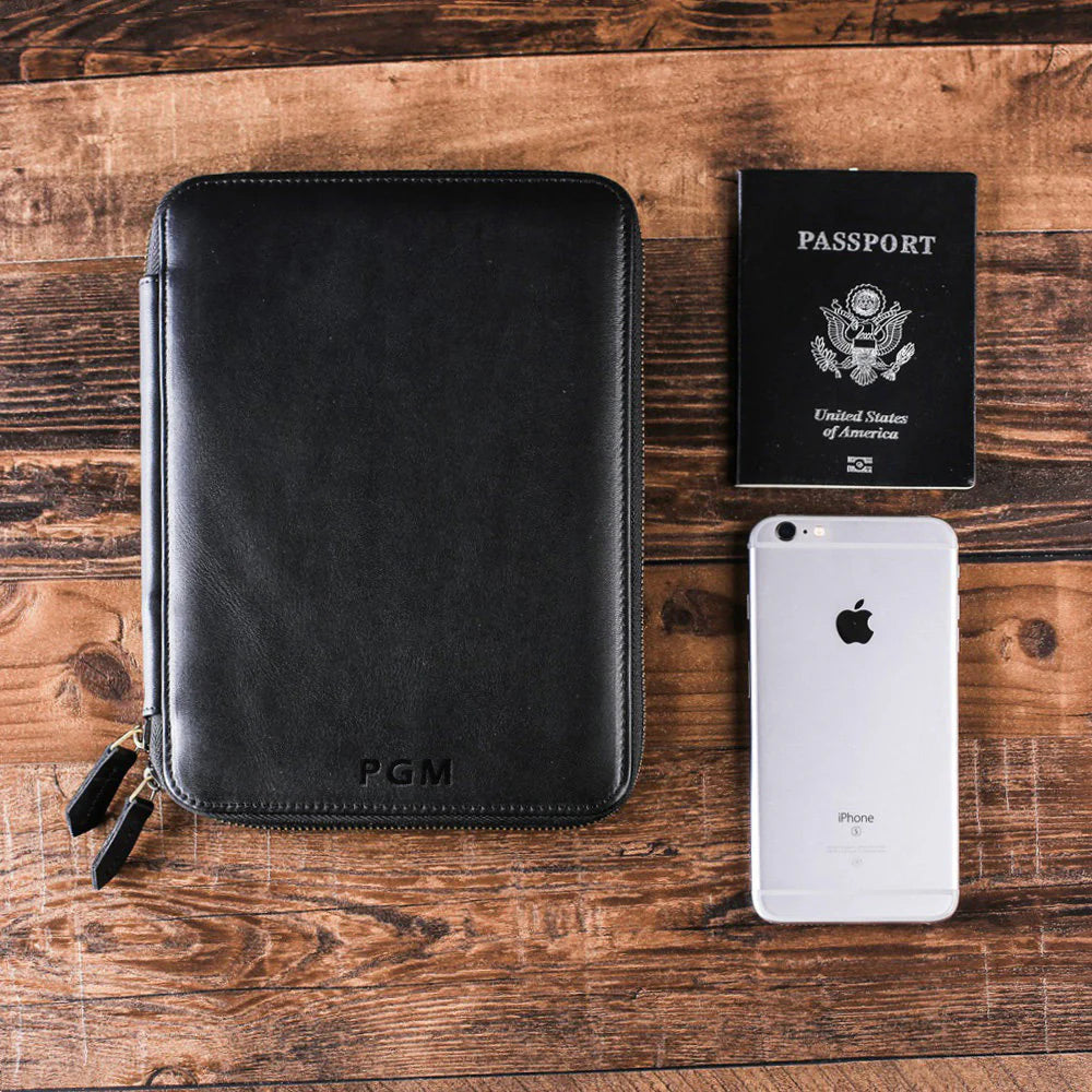 Personalized Leather Passport Holder, Leather Travel Wallet
