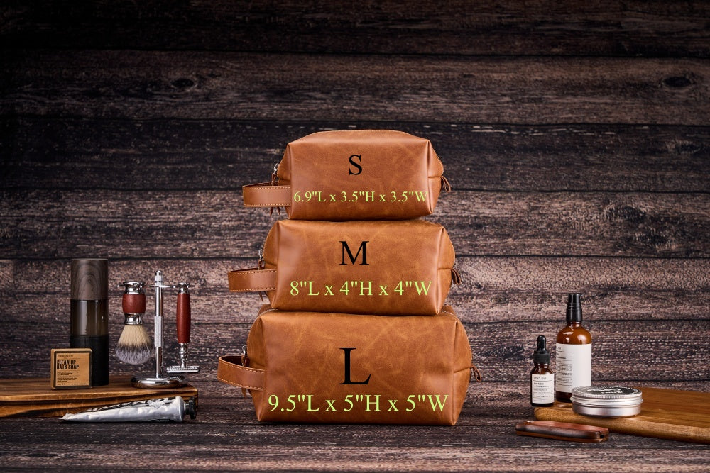 Personalized Toiletry Bag for Men, Engraved Dopp Kit Bag