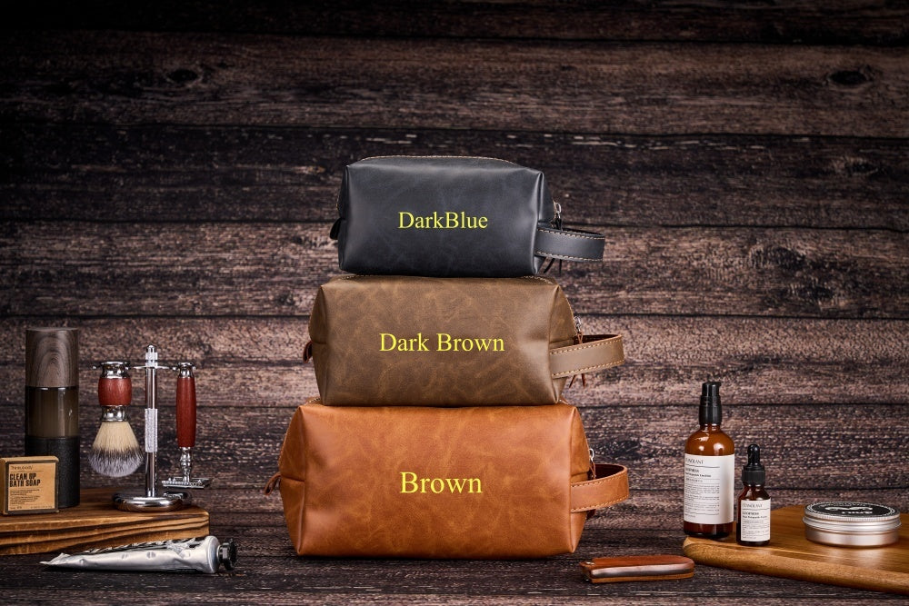 Personalized Toiletry Bag for Men, Engraved Dopp Kit Bag
