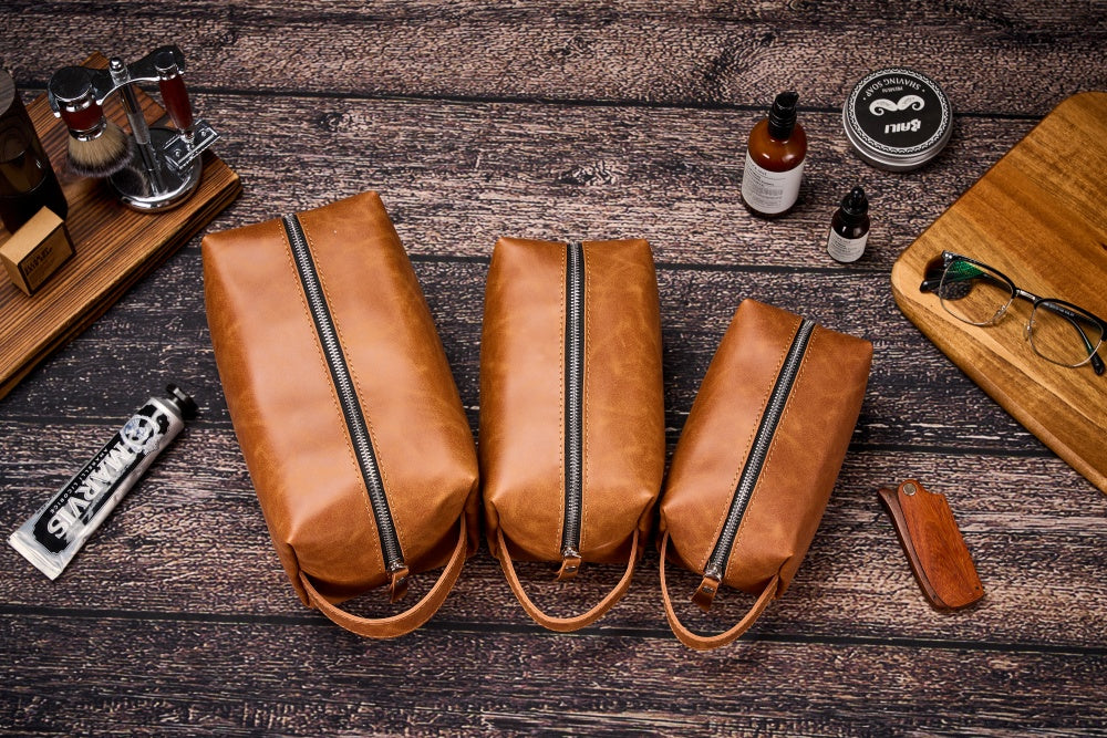 Personalized Toiletry Bag for Men, Engraved Dopp Kit Bag