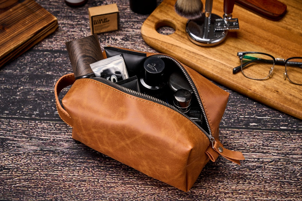 Personalized Toiletry Bag for Men, Engraved Dopp Kit Bag