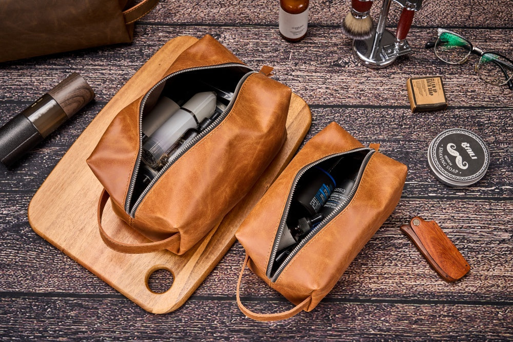 Personalized Toiletry Bag for Men, Engraved Dopp Kit Bag