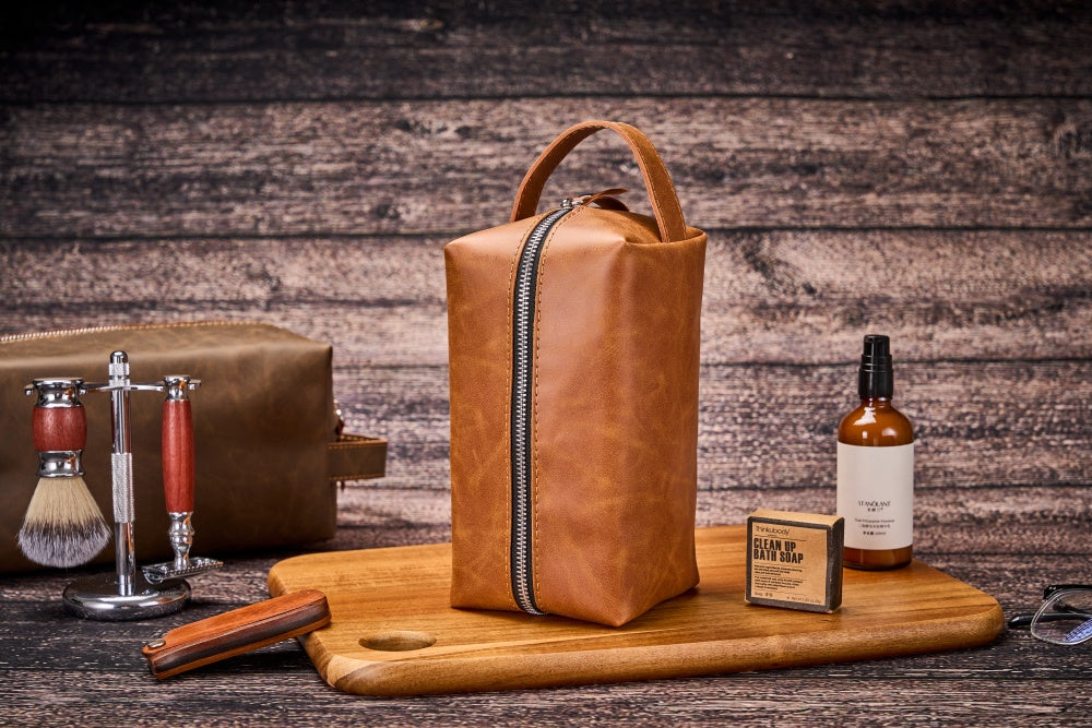 Personalized Toiletry Bag for Men, Engraved Dopp Kit Bag