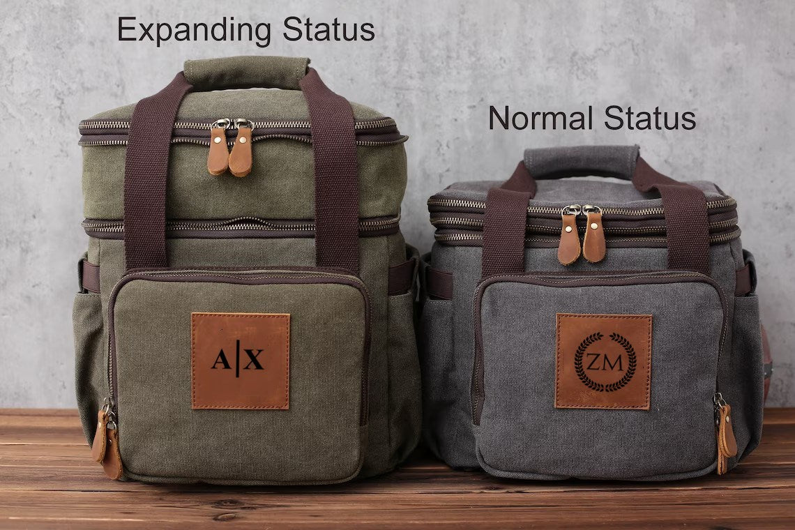 Personalized Lunch Cooler Bag, Canvas Outdoor Cooler Bag