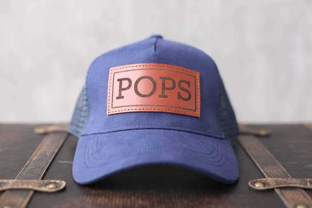 Custom Leather Patch Hat for Dad, Trucker Hat Golf Hat for Dad Gift