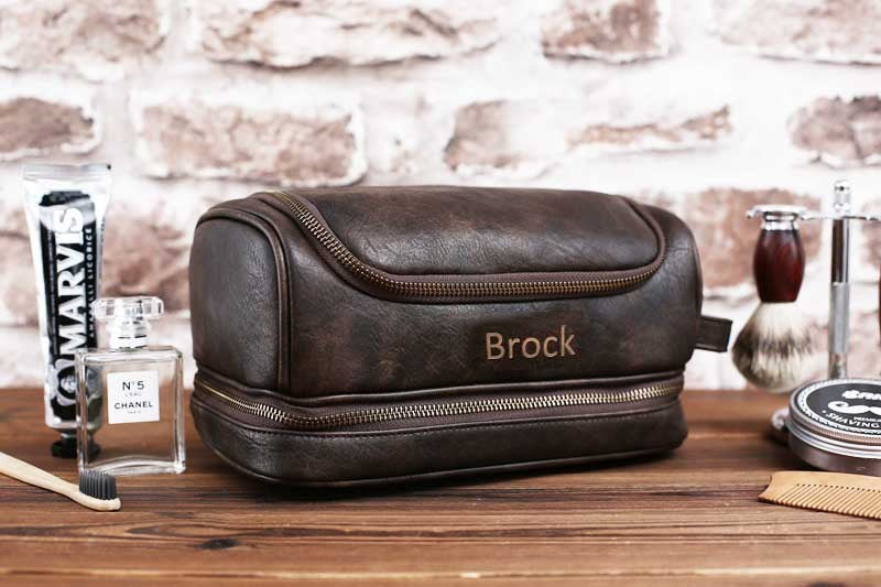 Hanging Leather Toiletry Bag Travel Makeup Cosmetic Bag