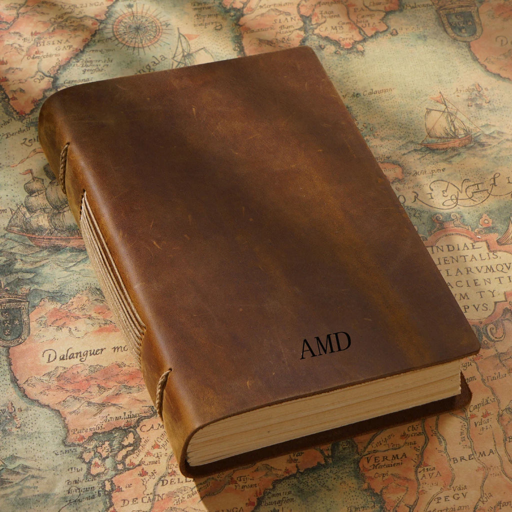 Personalized Leather Journal, Custom Rustic Notebook