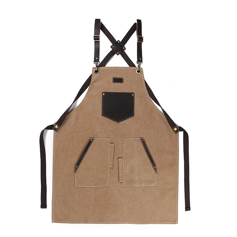 Personalized Canvas Leather Apron Butcher Apron Barista Apron Restaurant Apron