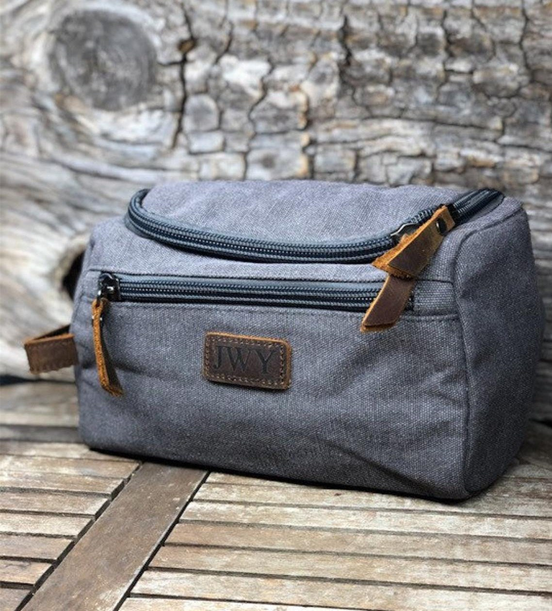 Personalized Canvas Toiletry Bag Custom Dopp Kit Bag