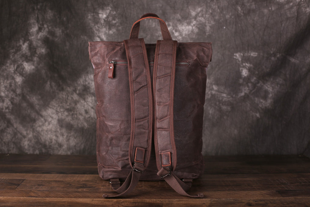 Flash Sale Waxed Canvas Backpack Rucksack School Backpack MC16950