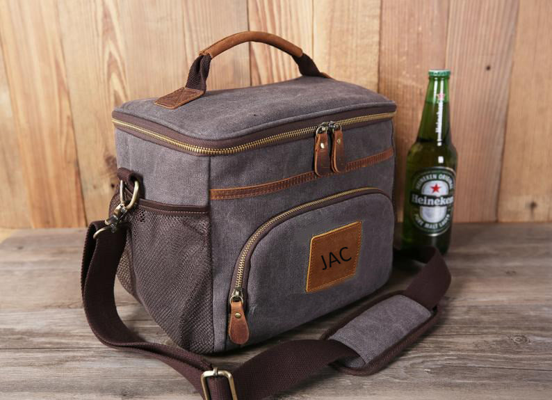 Personalized Beer Cooler Bag, Groomsmen Gift, Monogrammed