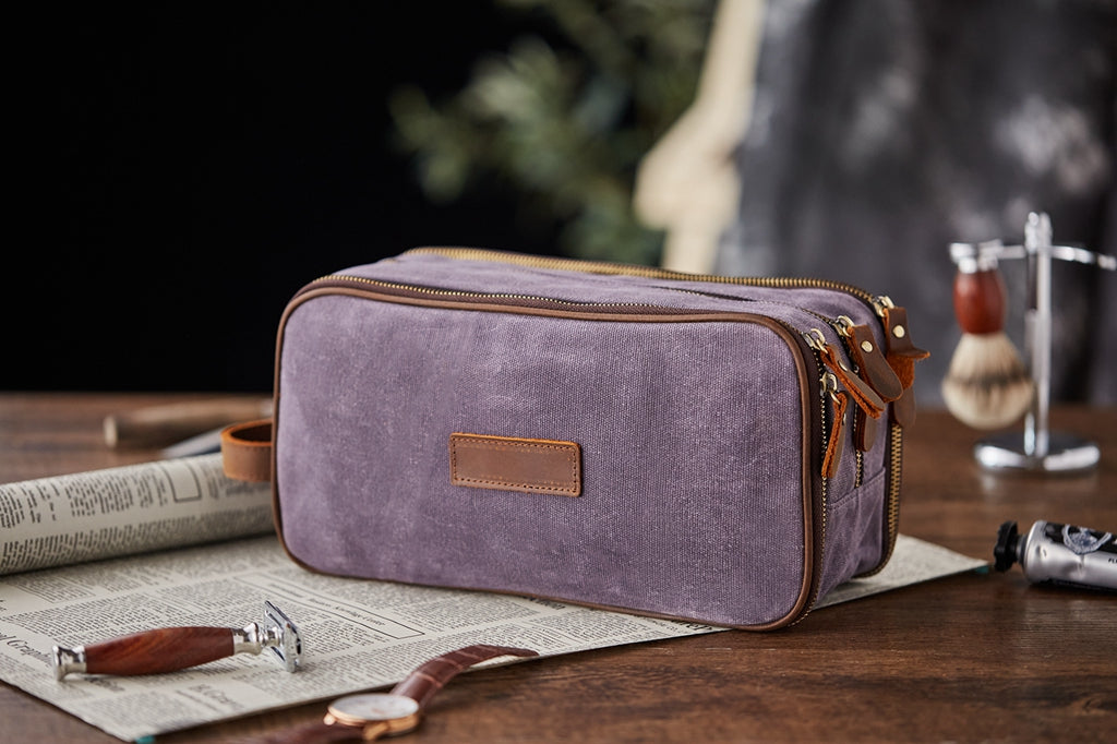 Groomsmen Wedding Gift Bag Canvas Toiletry Waxed Canvas Dopp Kit Bag